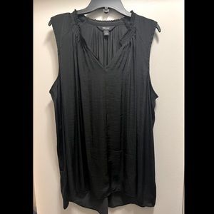 Simply Vera Vera Wang Black Silky Sleeveless Blouse size L